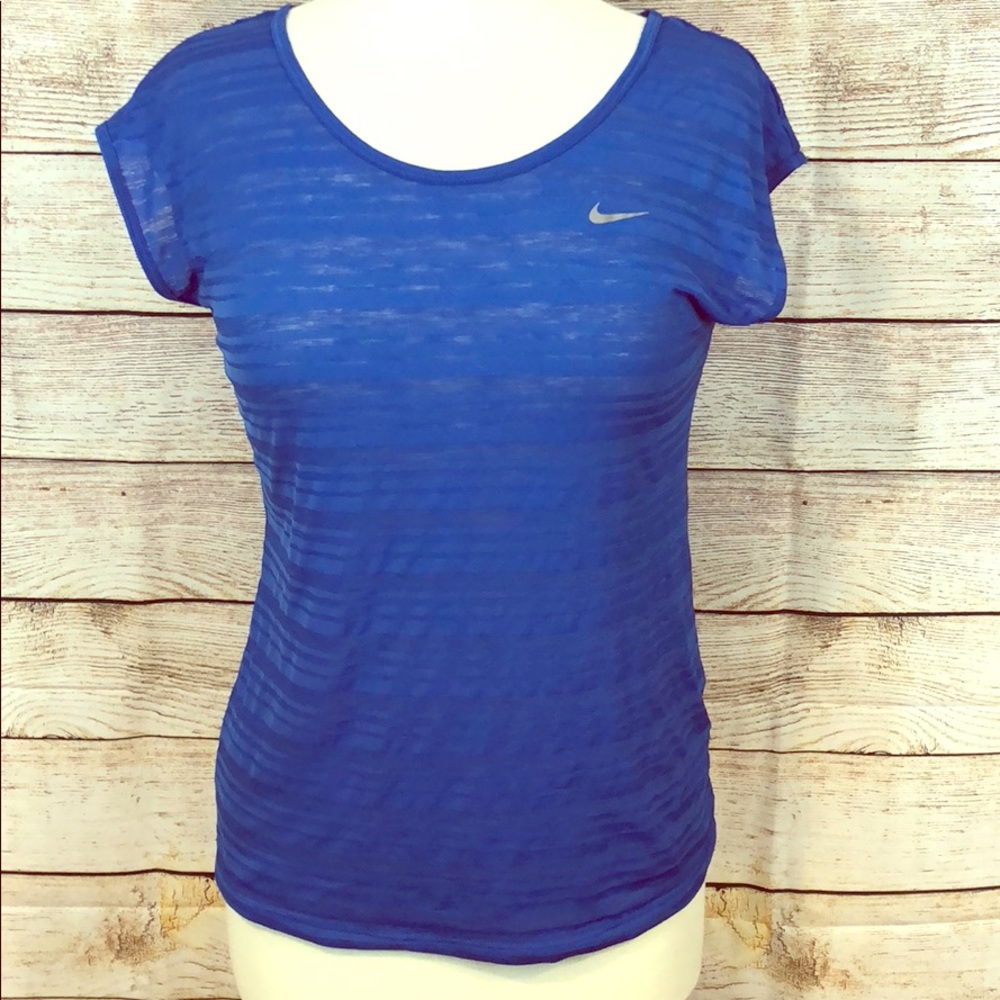 Nike Dri-Fit Blue Sheer T-Shirt Shirt Top Small S